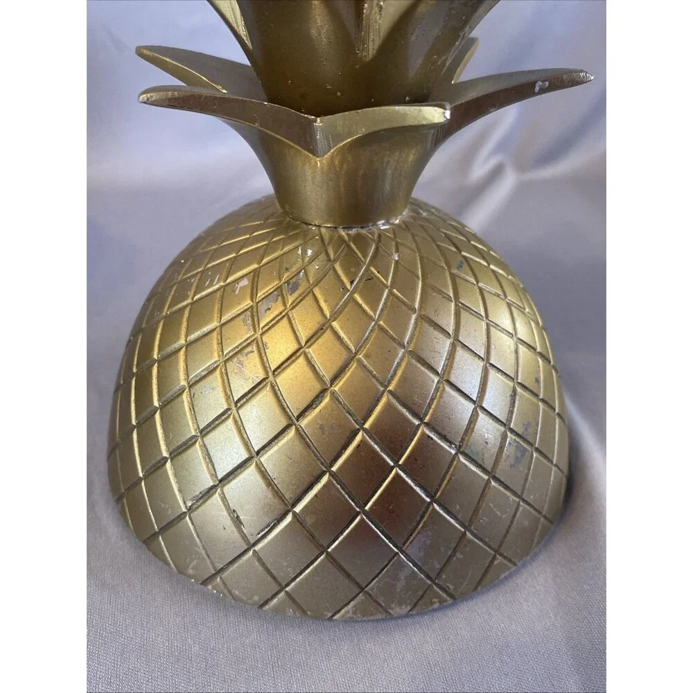 Vintage Gold Pineapple Ice Bucket Barware Tiki Retro Hollywood Regency 12